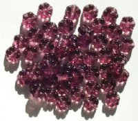 50 8mm Transparent Amethyst Flower Beads